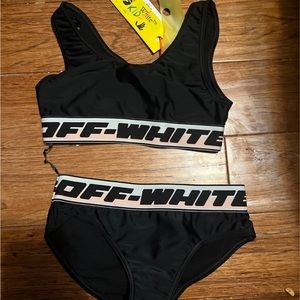 Off white two piece swimsuit kid size 6 new